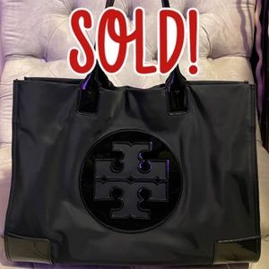 SOLD…….TORY BURCH ELLA PATENT TOTE BAG